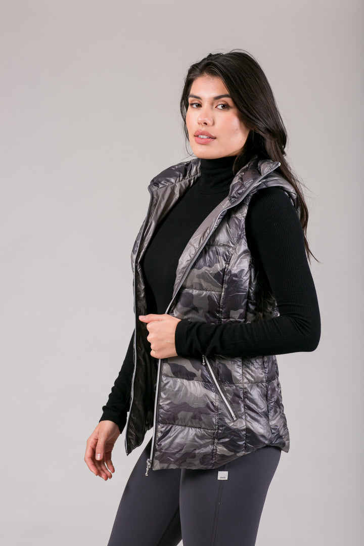 Short Hooded Quilted Vest