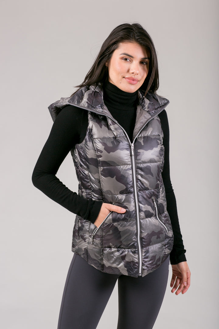 Short Hooded Quilted Vest