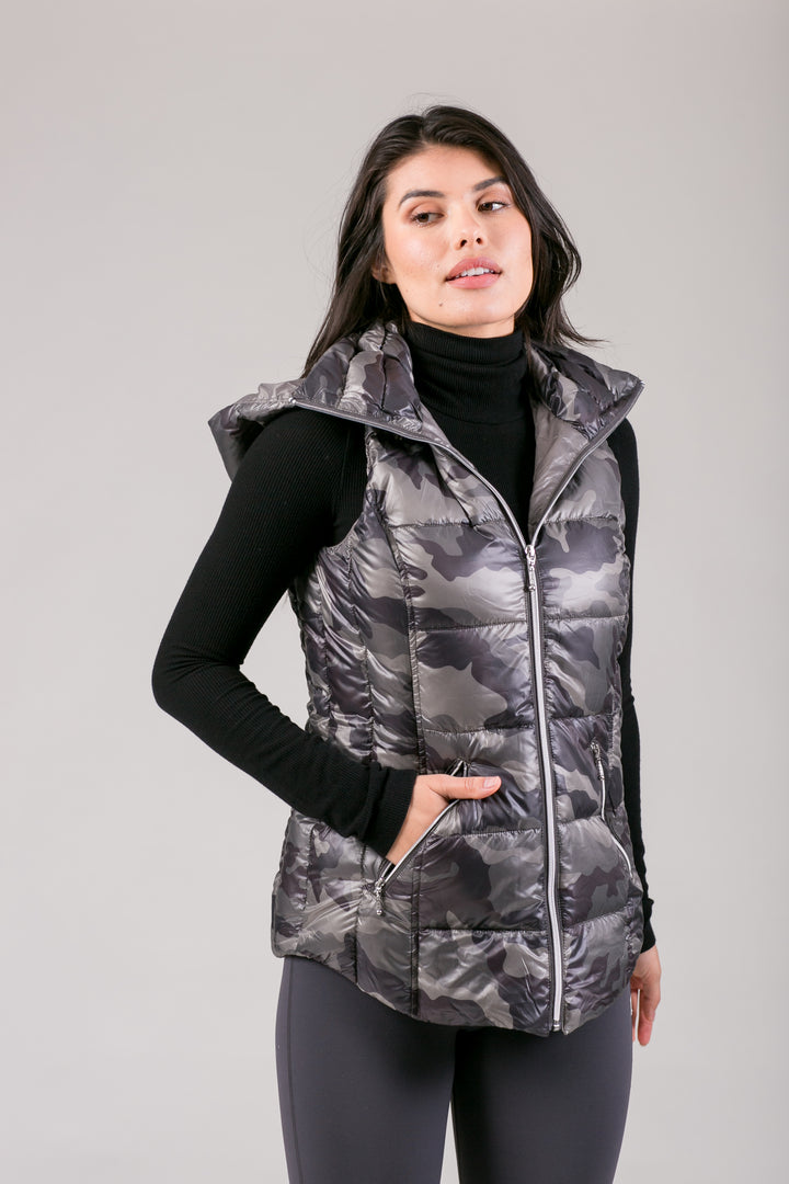 Short Hooded Quilted Vest