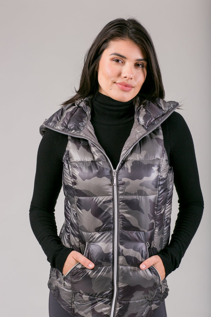 Short Hooded Quilted Vest