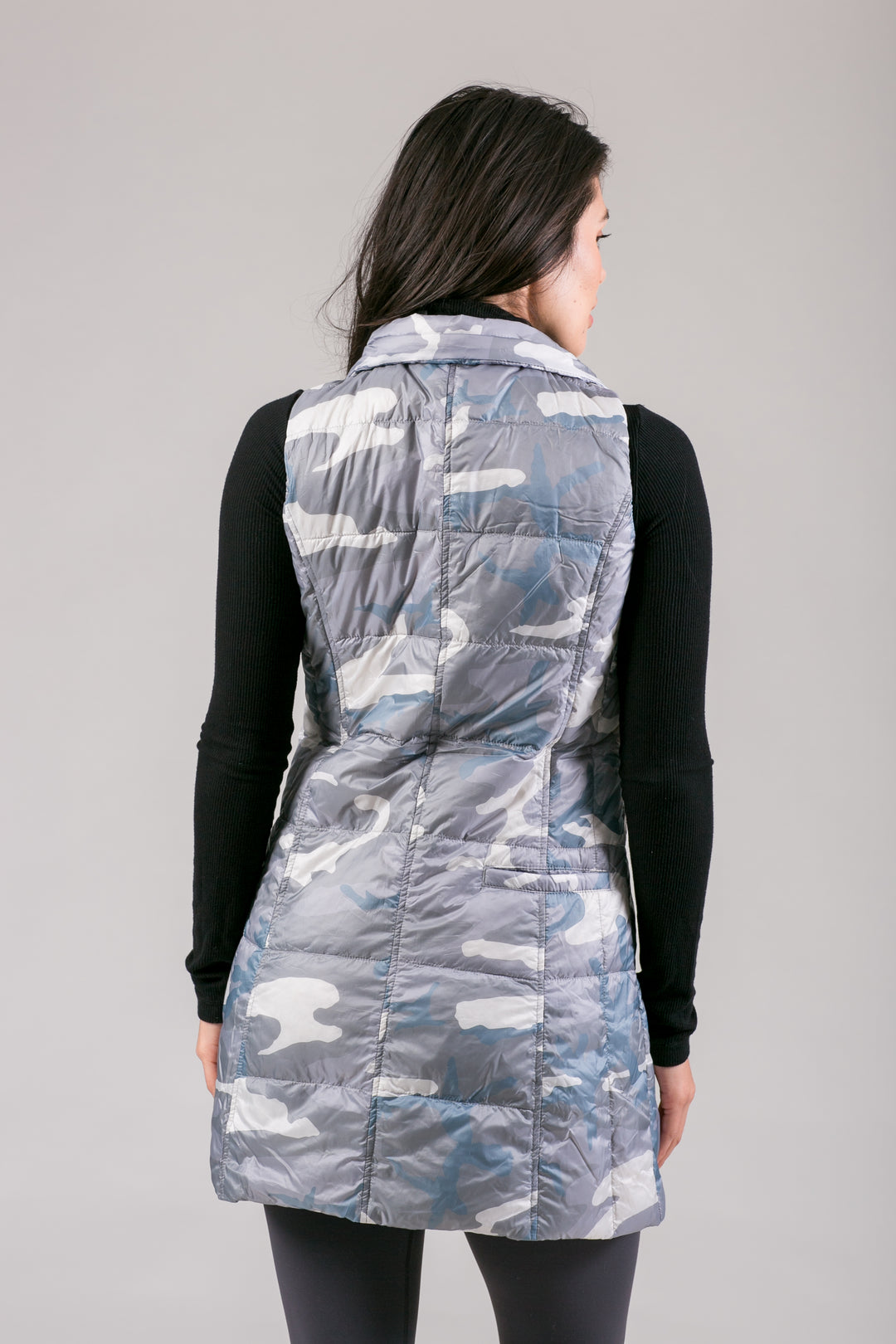 Long Printed Down Vest