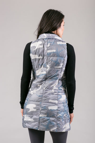 Long Printed Down Vest