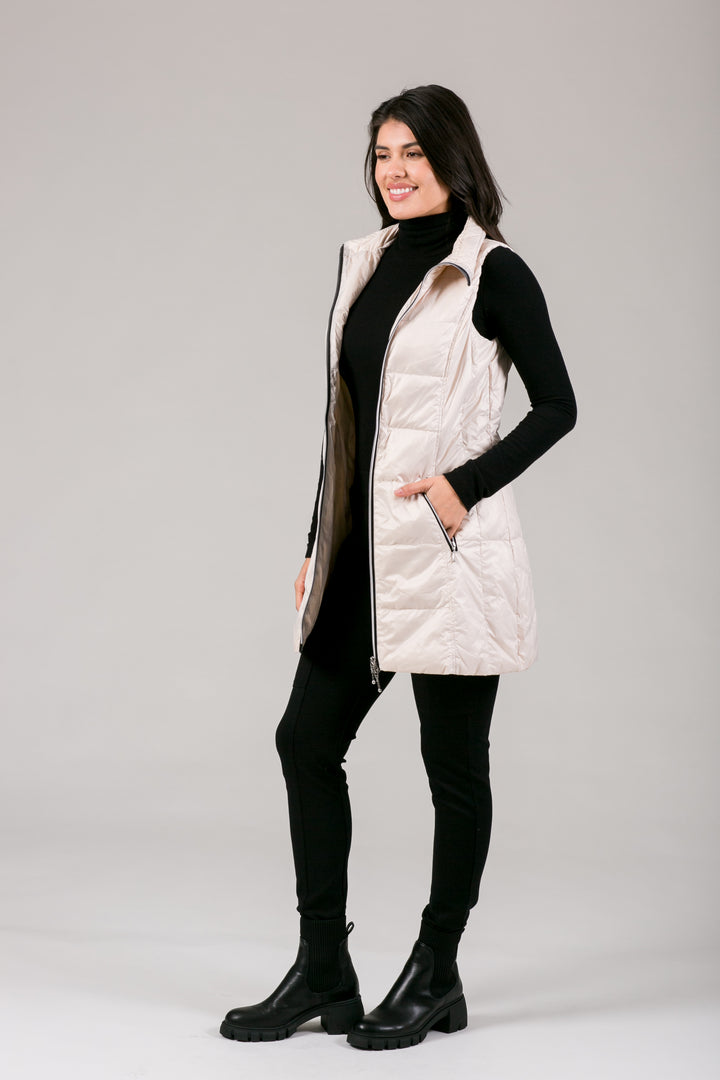 Long Nylon Down Vest