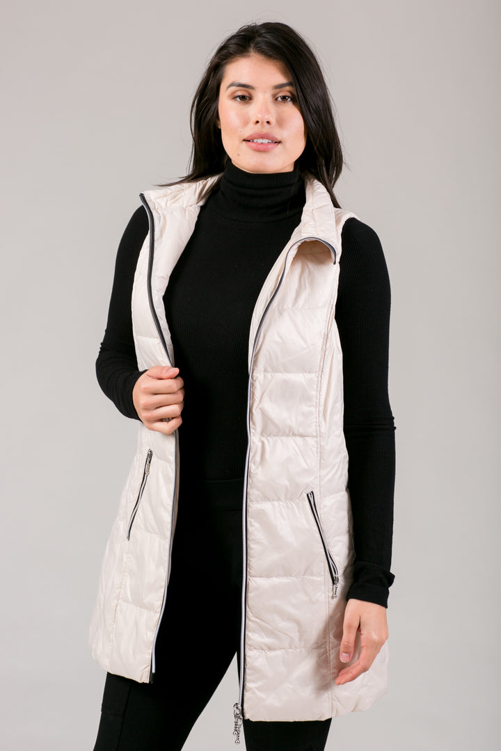 Long Nylon Down Vest