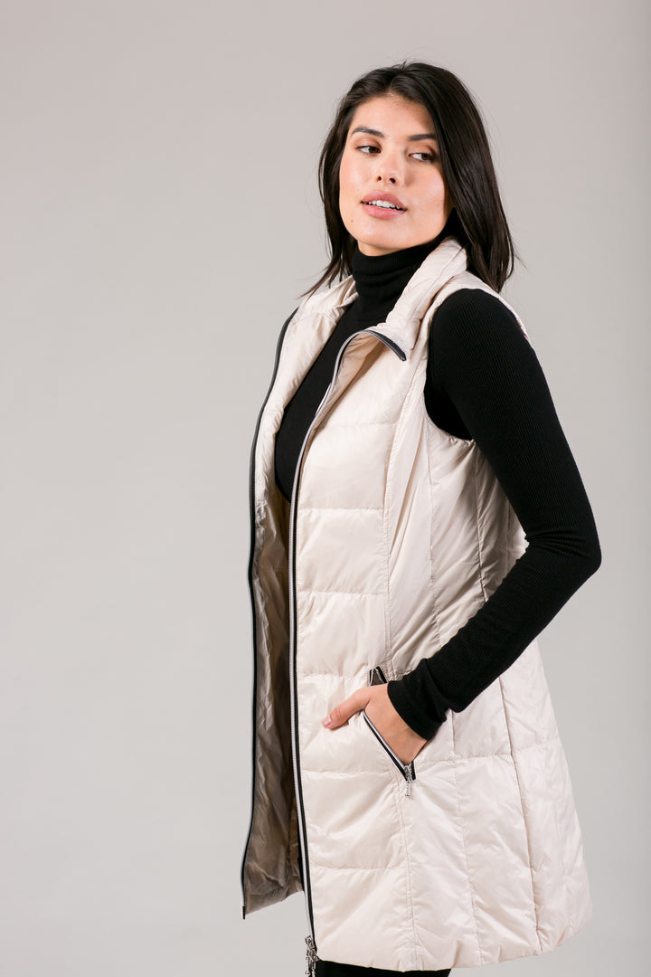 Long Nylon Down Vest