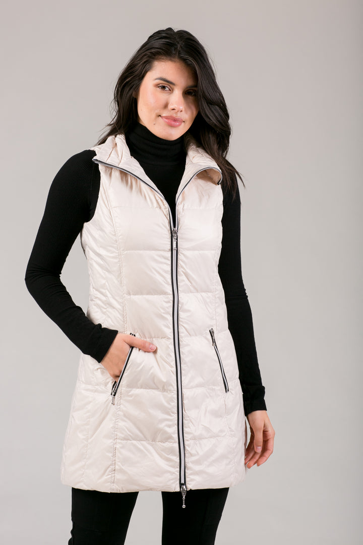 Long Nylon Down Vest