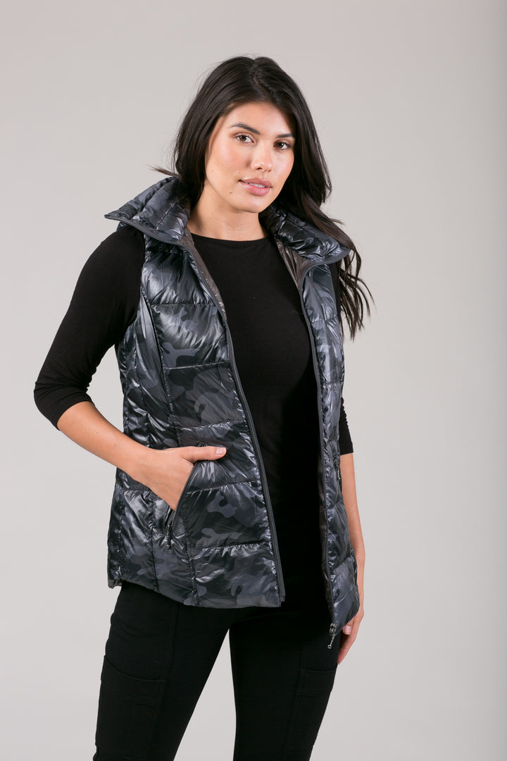Short Hooded Quilted Vest