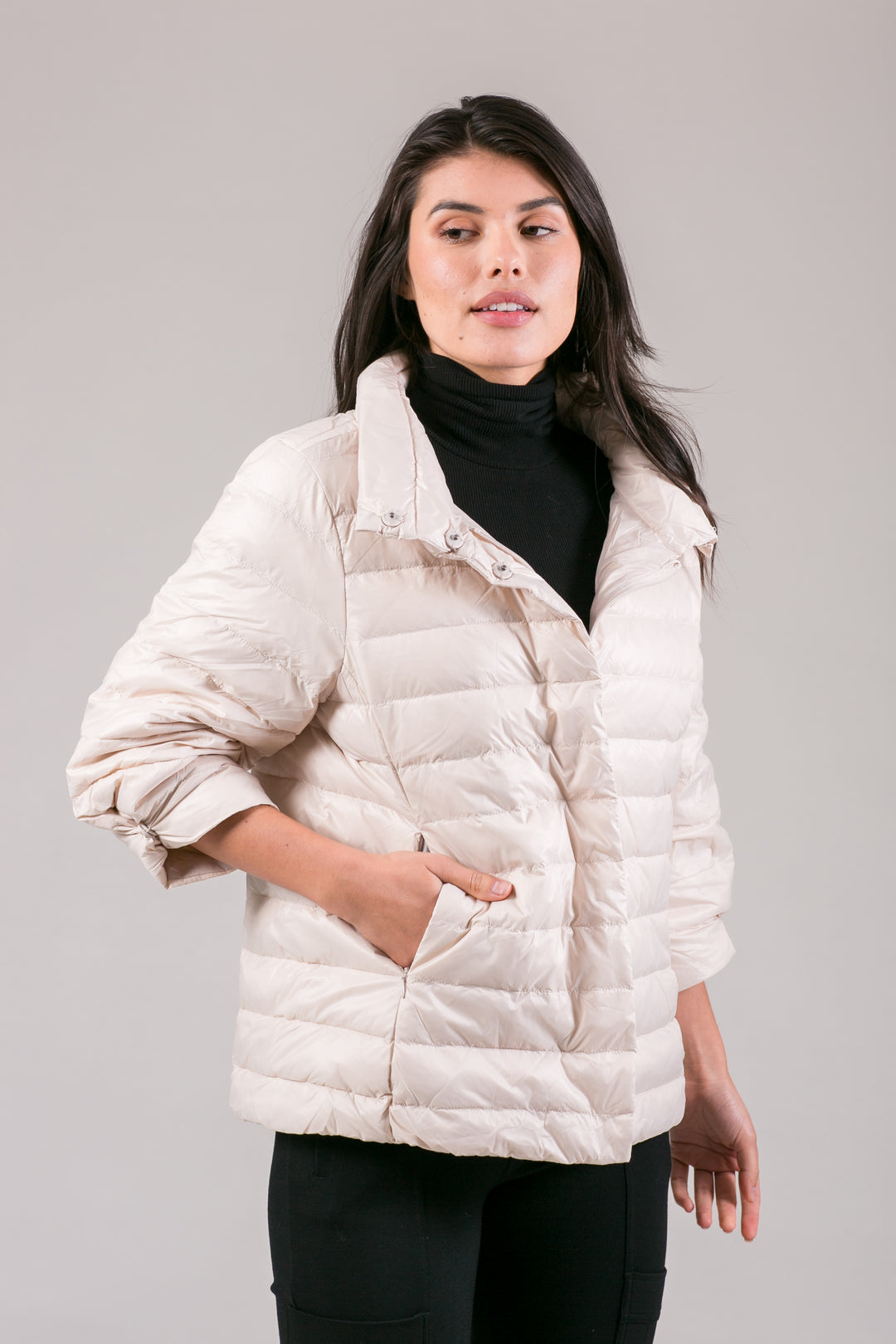 Crop Sleeve Puffer Jacket