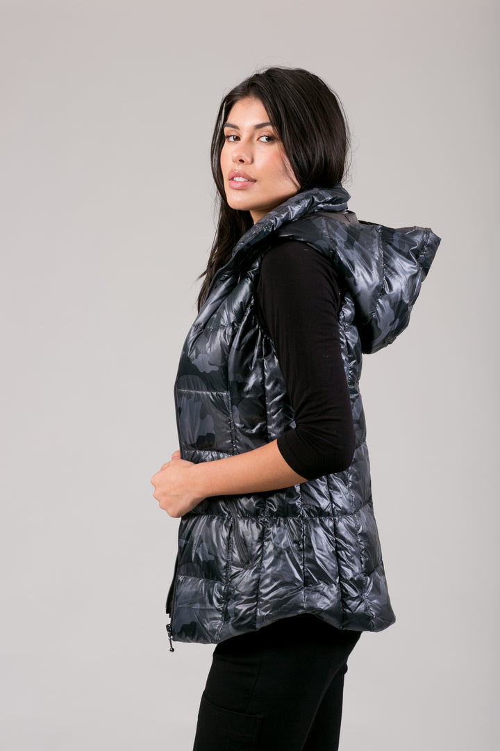 Short Hooded Quilted Vest