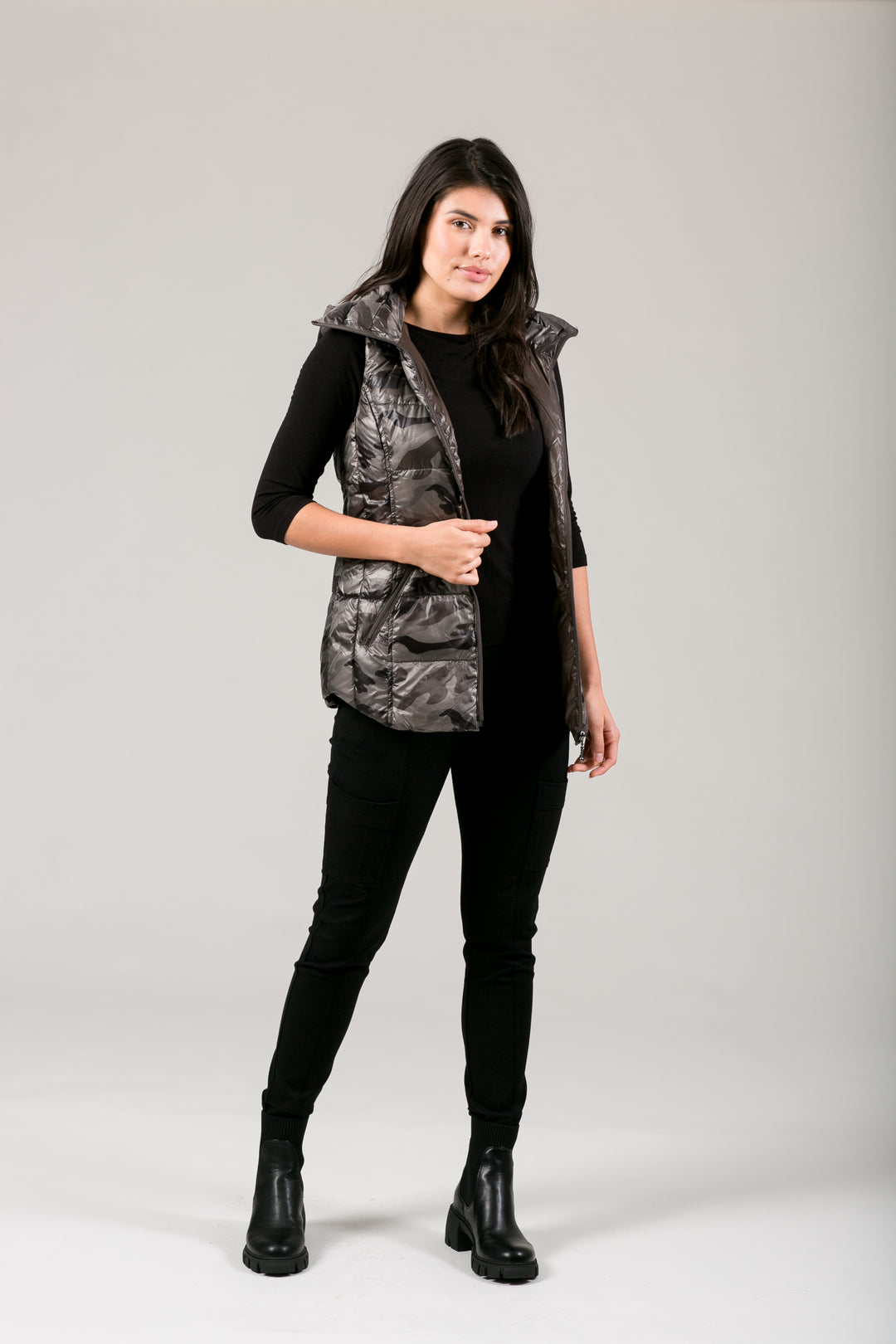 Short Hooded Quilted Vest