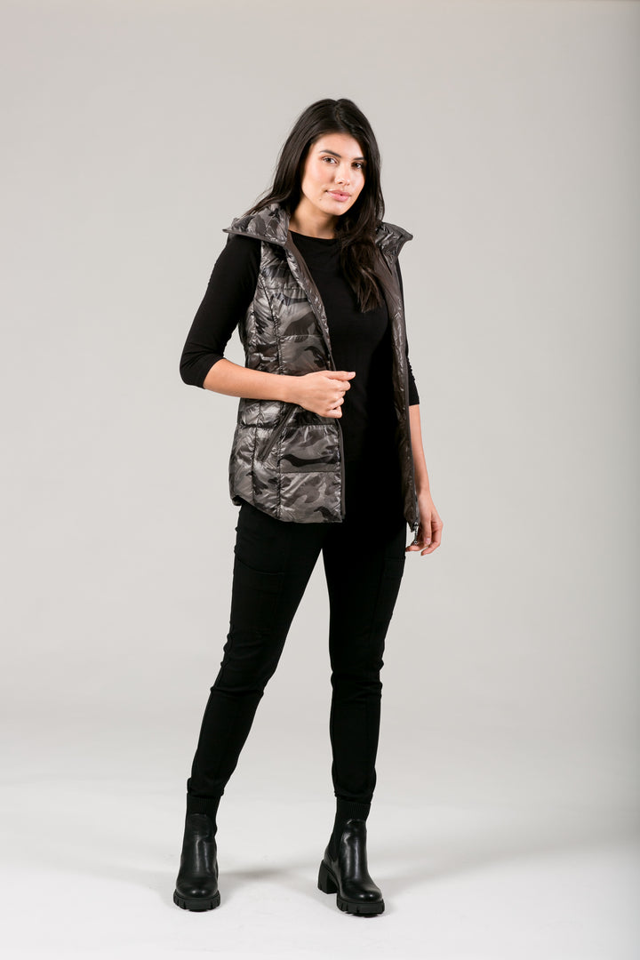Short Hooded Quilted Vest