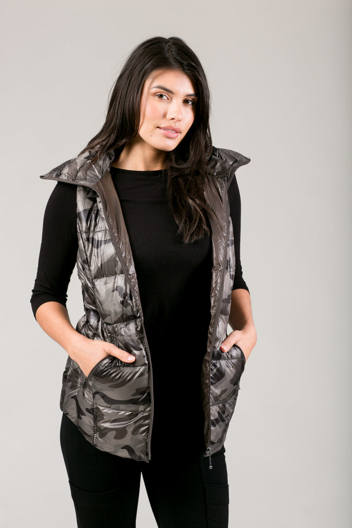 Short Hooded Quilted Vest