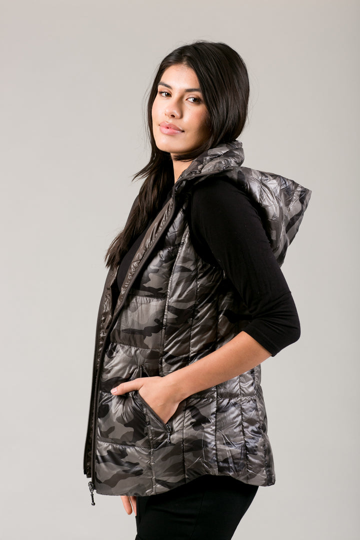 Short Hooded Quilted Vest