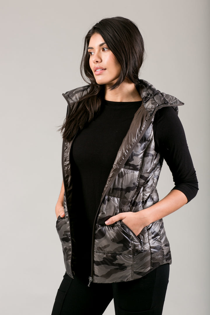 Short Hooded Quilted Vest