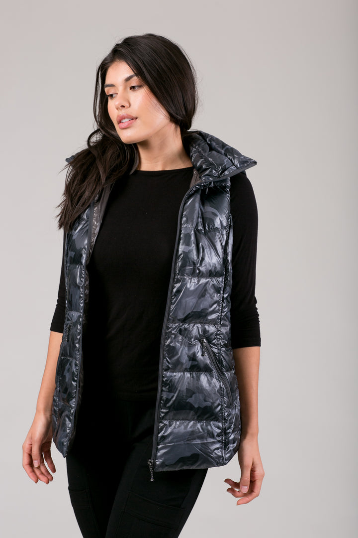 Short Hooded Quilted Vest