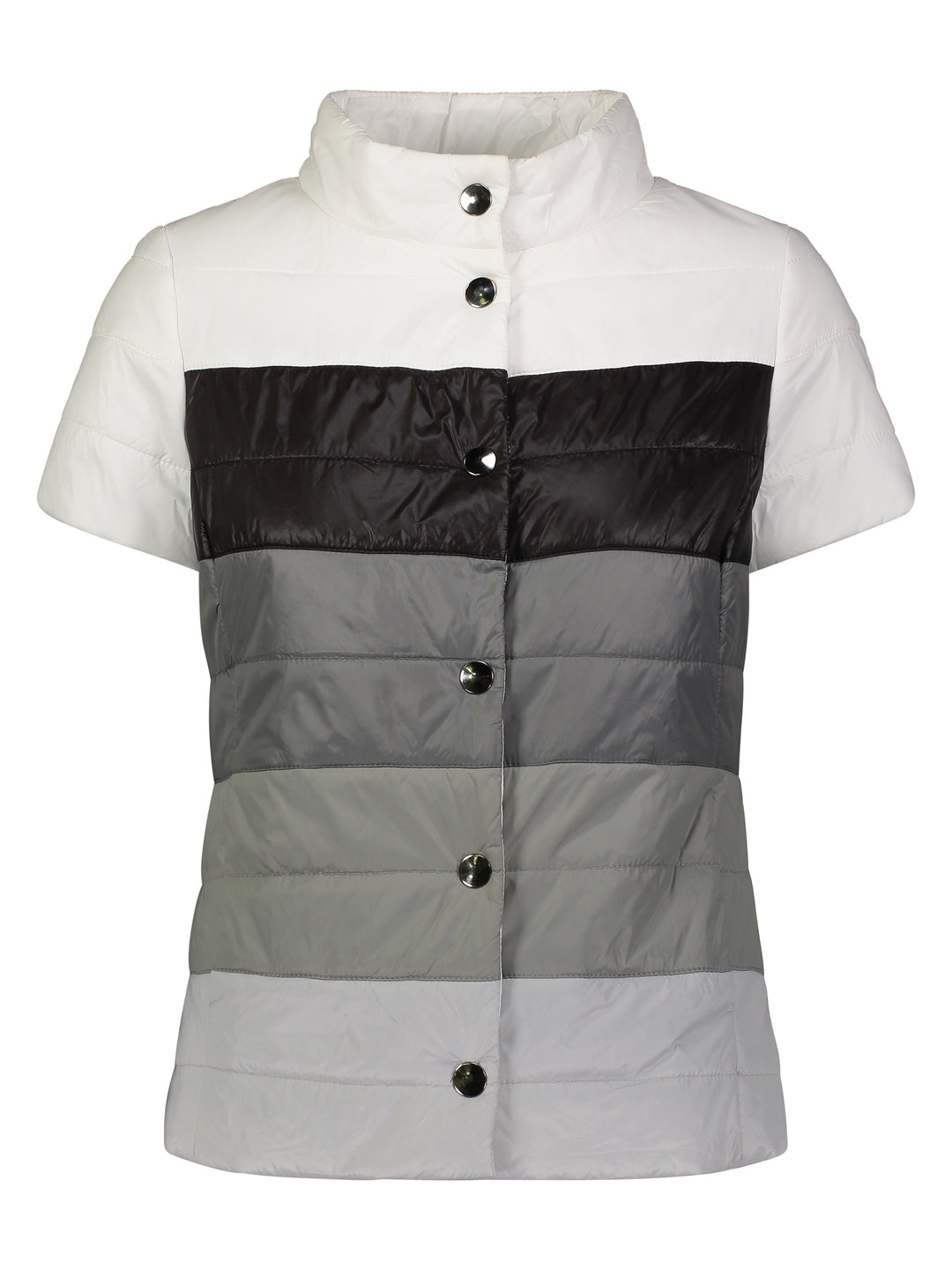 metallic Short Sleeve Puffer Jacket