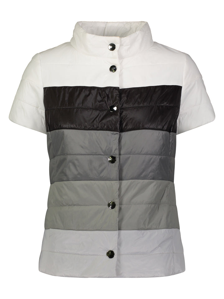 metallic Short Sleeve Puffer Jacket