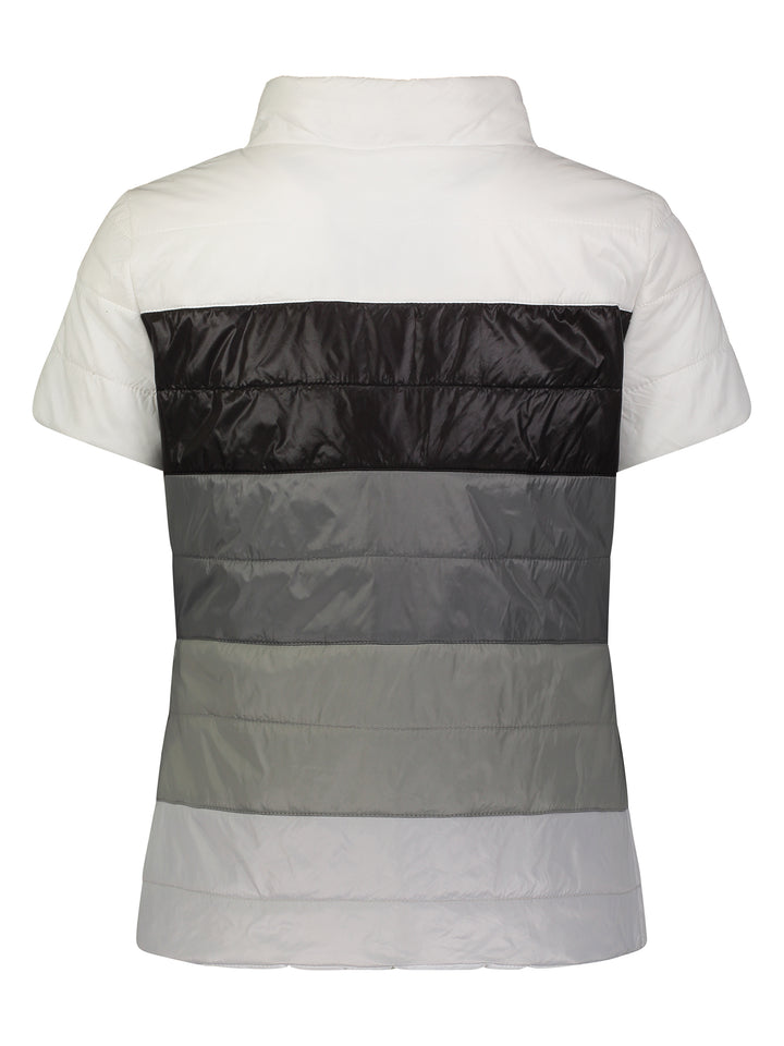 metallic Short Sleeve Puffer Jacket