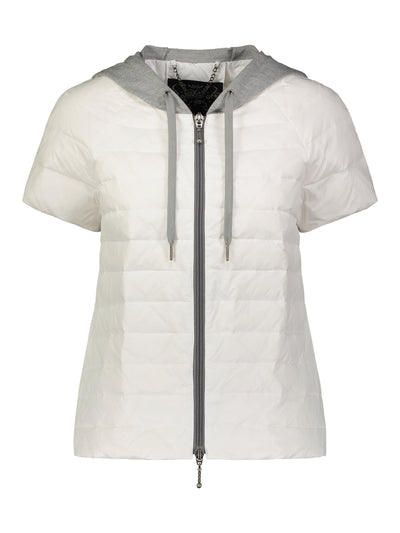 Quilted Short Sleeve Hoodie Jacket