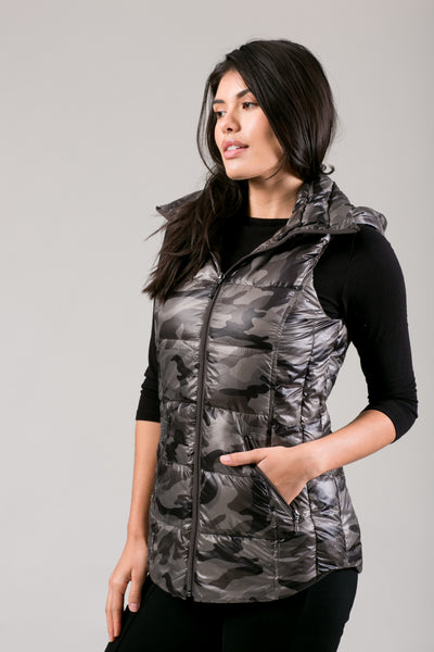 Short Hooded Quilted Vest