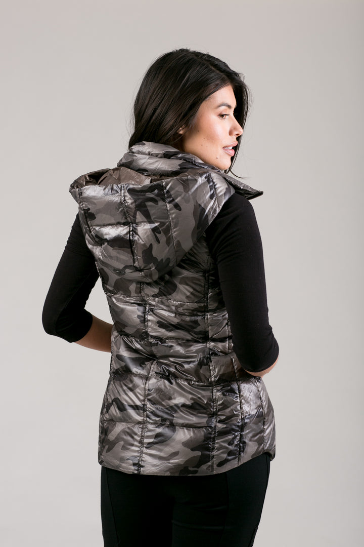 Short Hooded Quilted Vest
