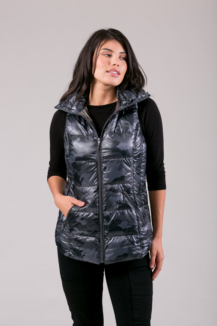 Short Hooded Quilted Vest