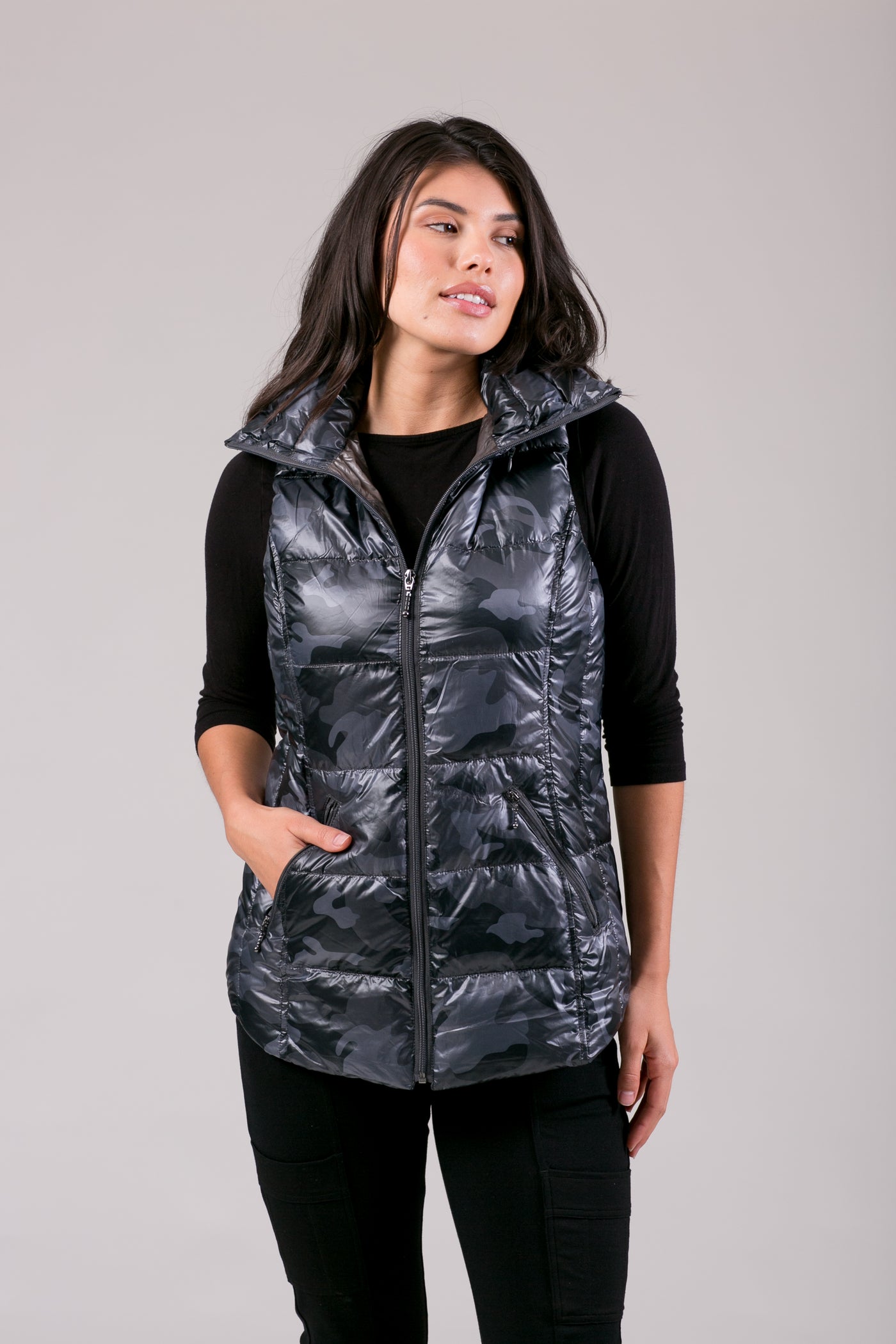 Short Hooded Quilted Vest