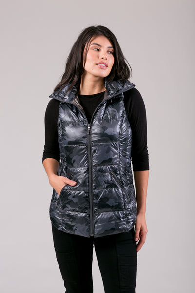 Short Hooded Quilted Vest