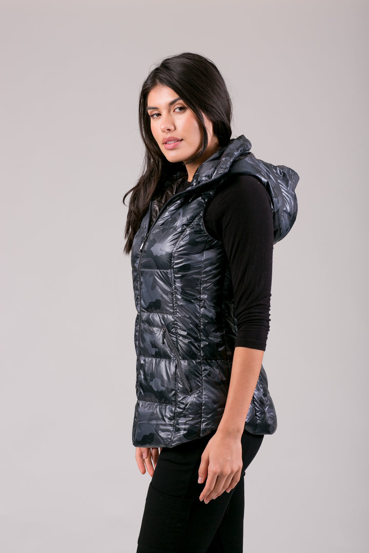 Short Hooded Quilted Vest