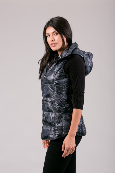 Short Hooded Quilted Vest