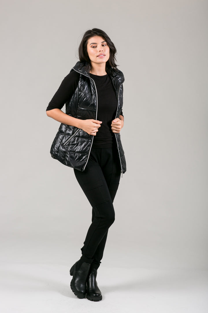 Short Hooded Quilted Vest
