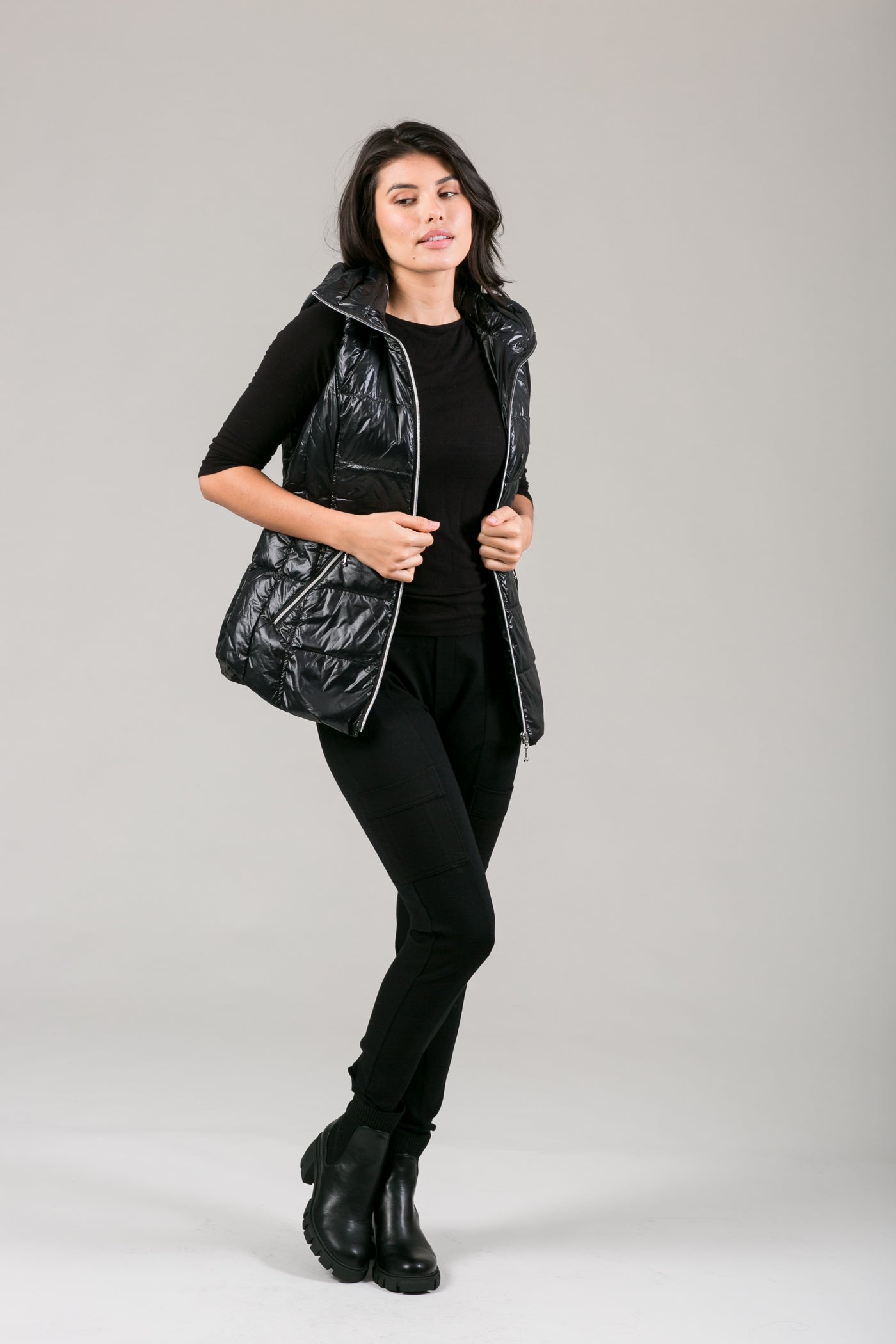 Short Hooded Quilted Vest