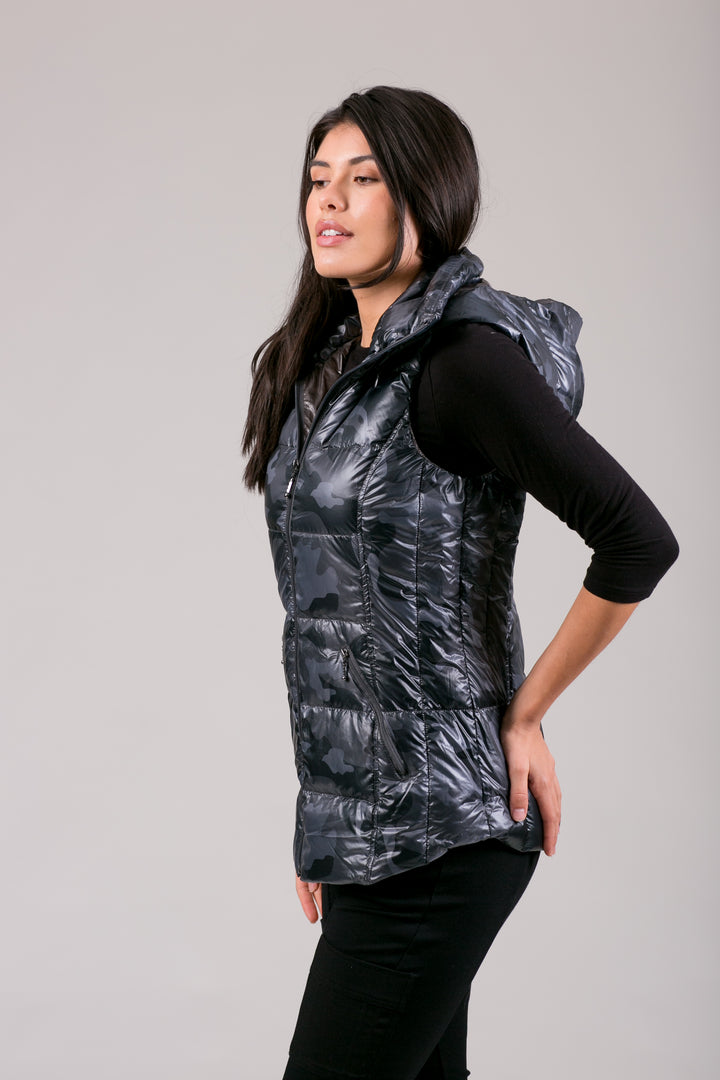 Short Hooded Quilted Vest