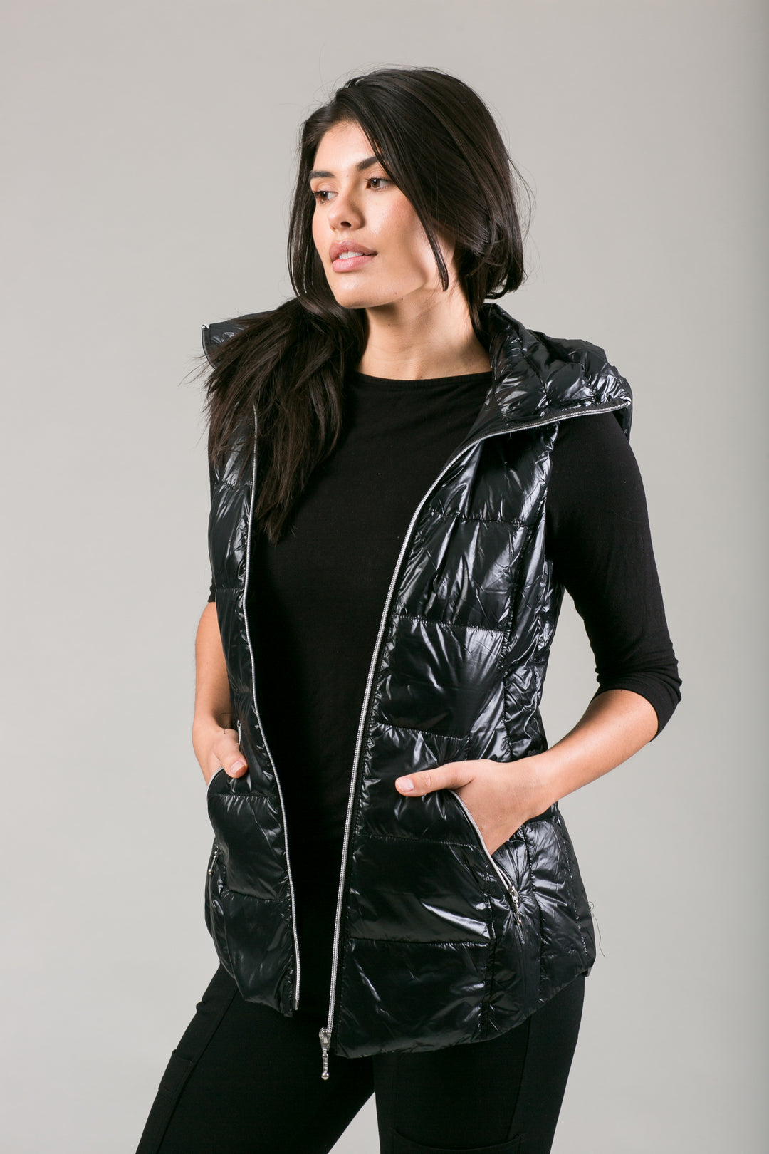 Short Hooded Quilted Vest