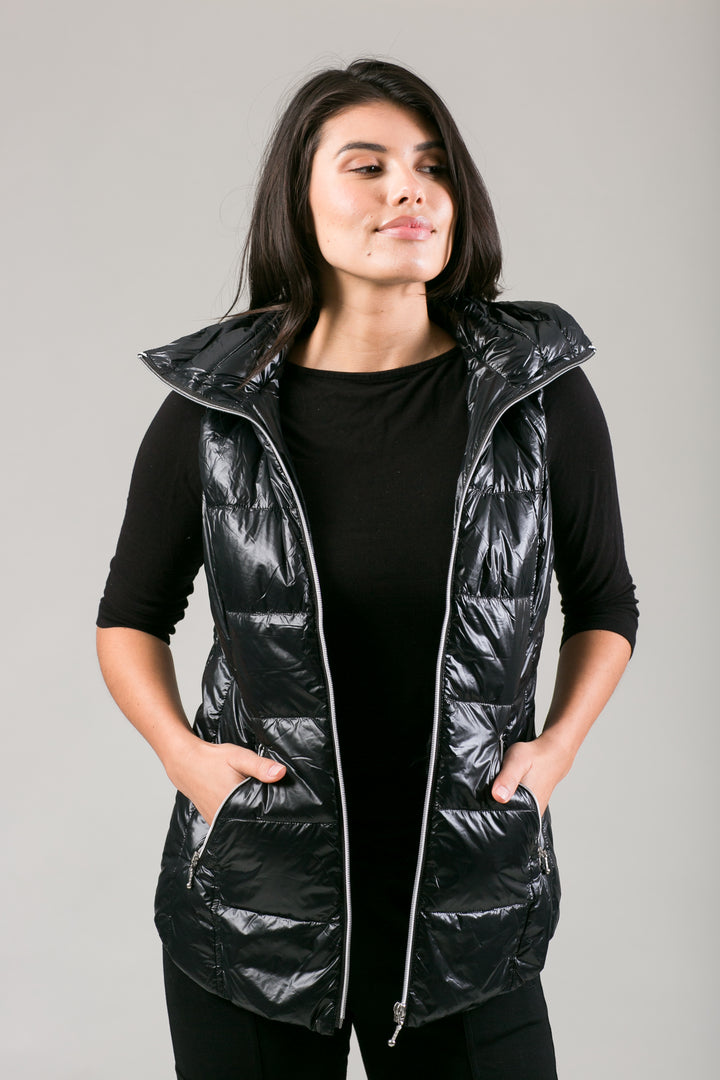 Short Hooded Quilted Vest