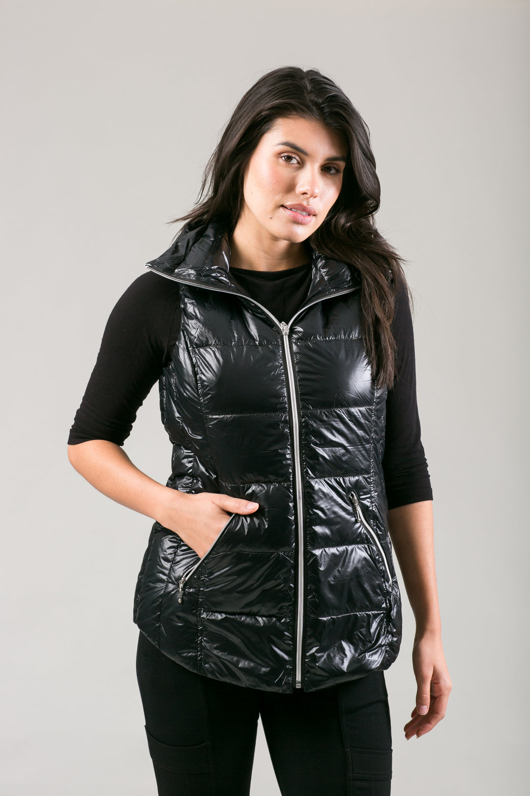 Short Hooded Quilted Vest
