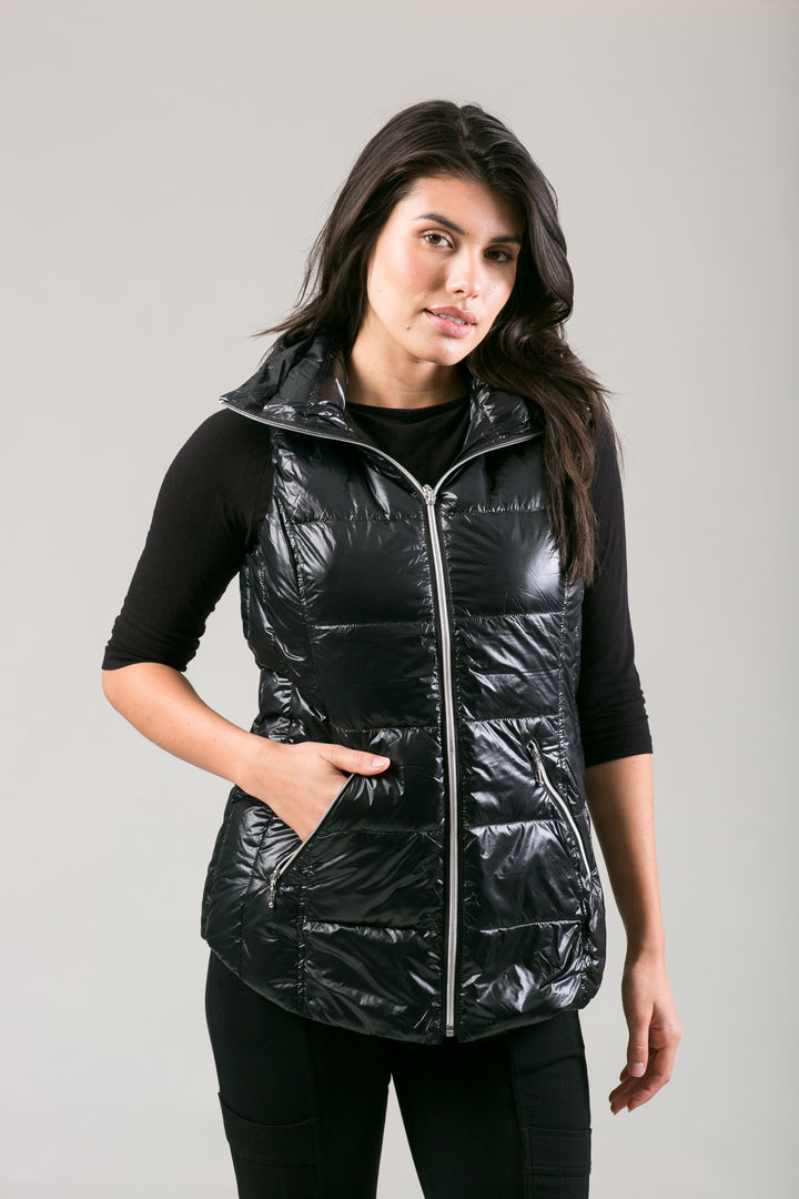 Short Hooded Quilted Vest