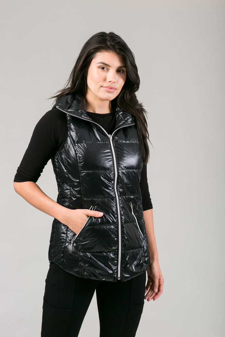 Short Hooded Quilted Vest