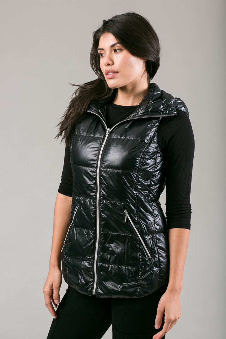 Short Hooded Quilted Vest