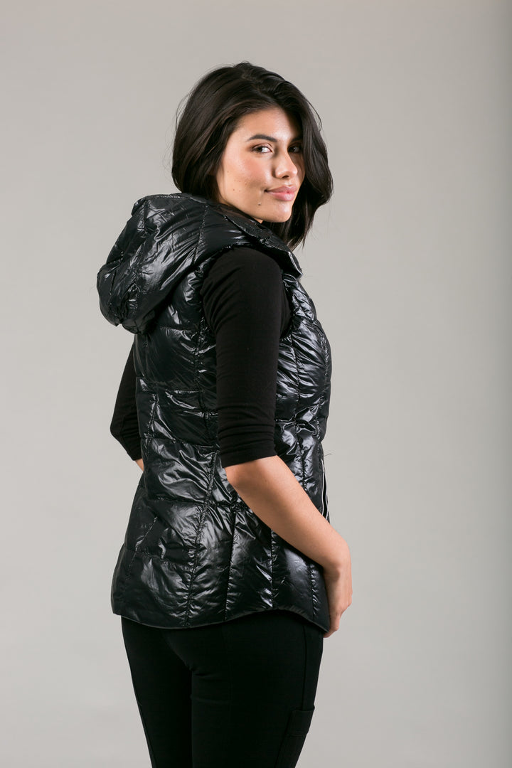 Short Hooded Quilted Vest