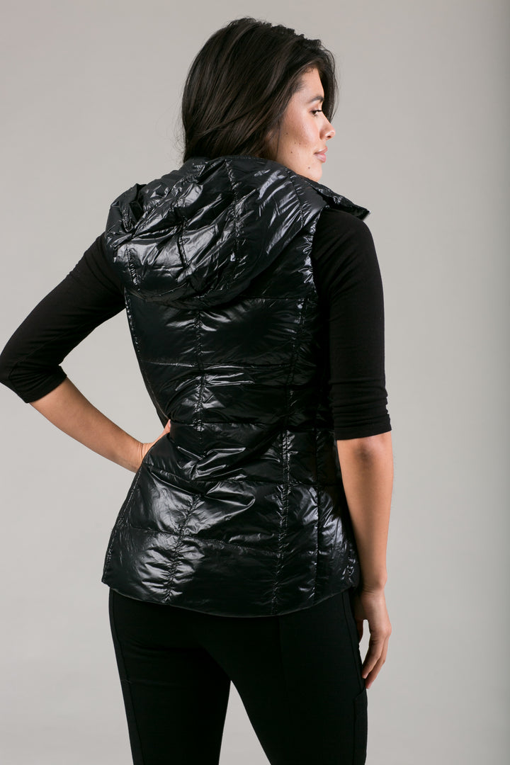 Short Hooded Quilted Vest