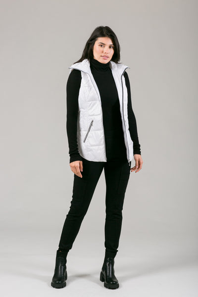 Short Hooded Quilted Vest