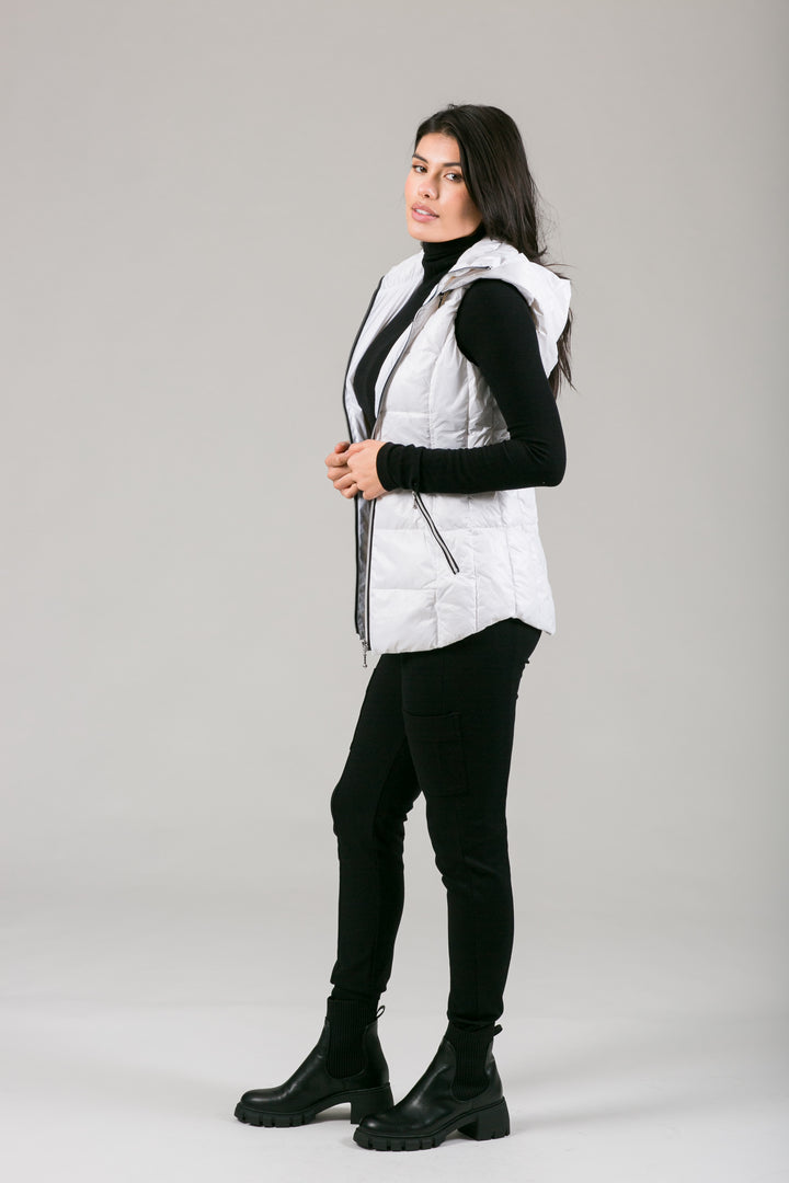 Short Hooded Quilted Vest