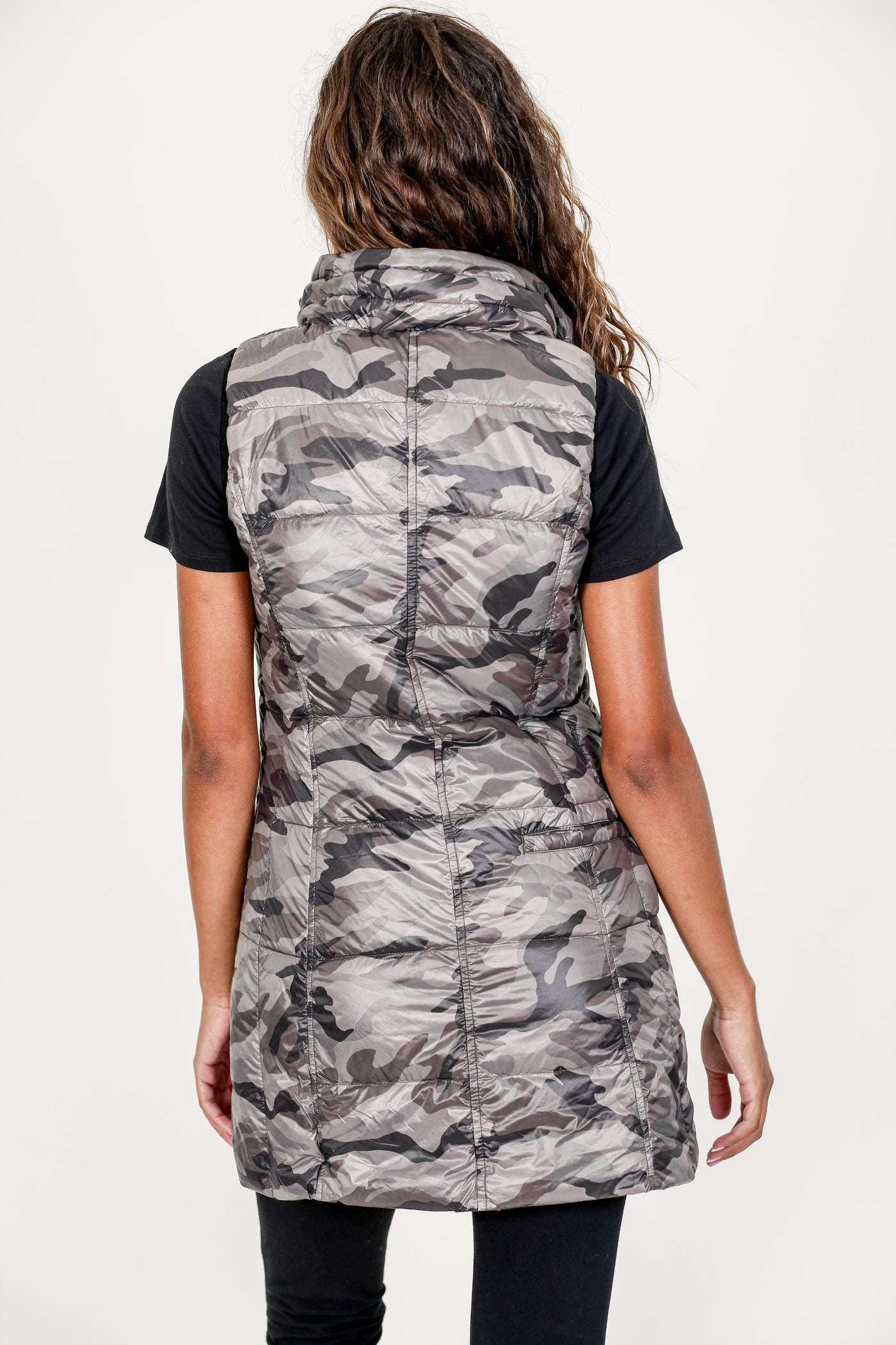 Long Printed Down Vest