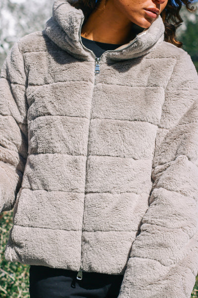 Cozy Faux Fur Quilted Jacket