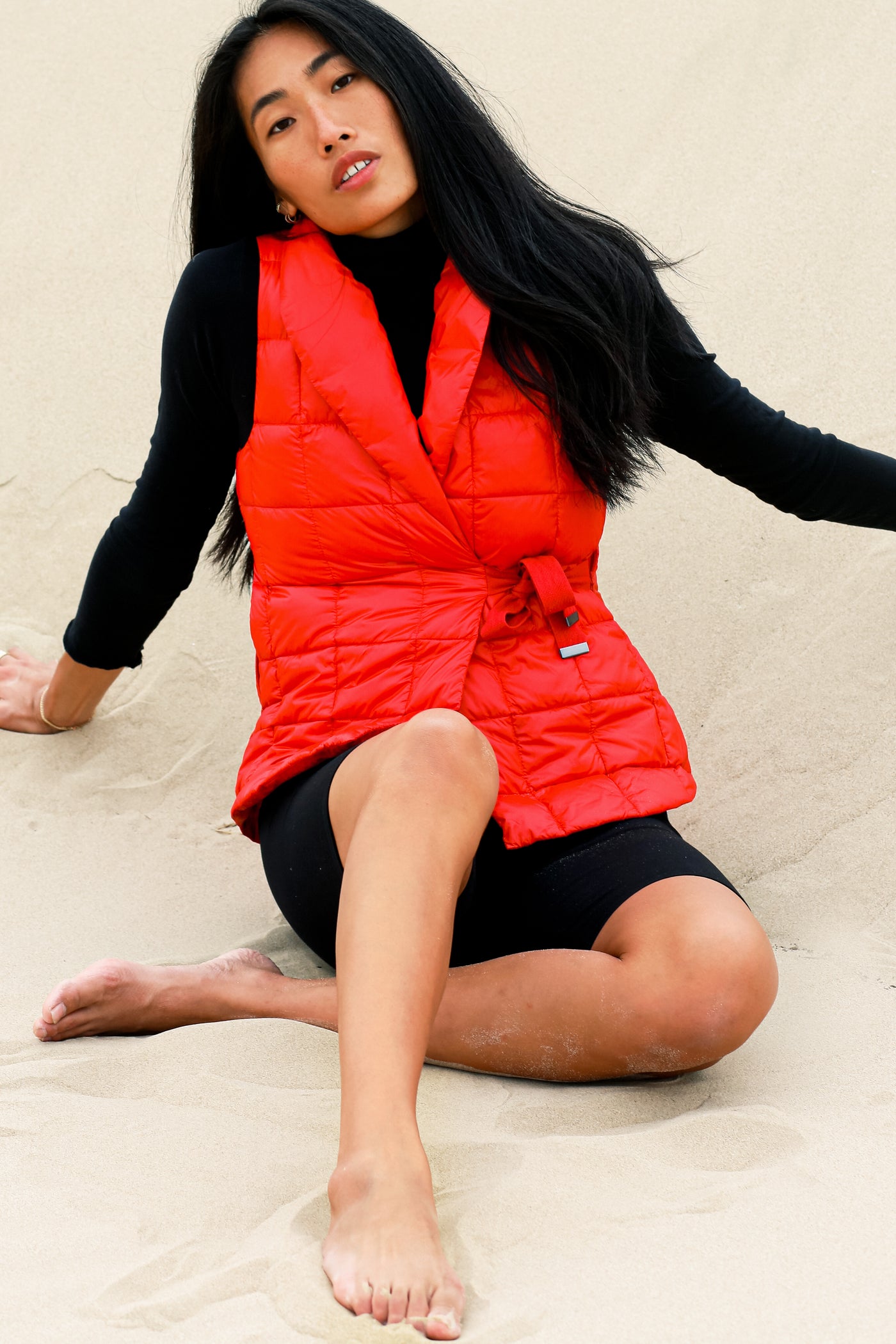 Womens Quilted Puffer Wrap Vest