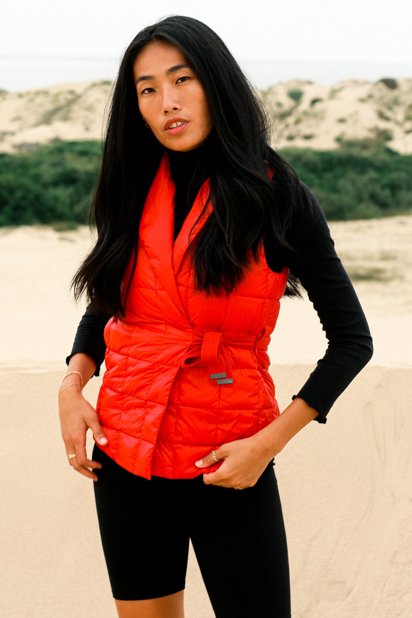 Womens Quilted Puffer Wrap Vest
