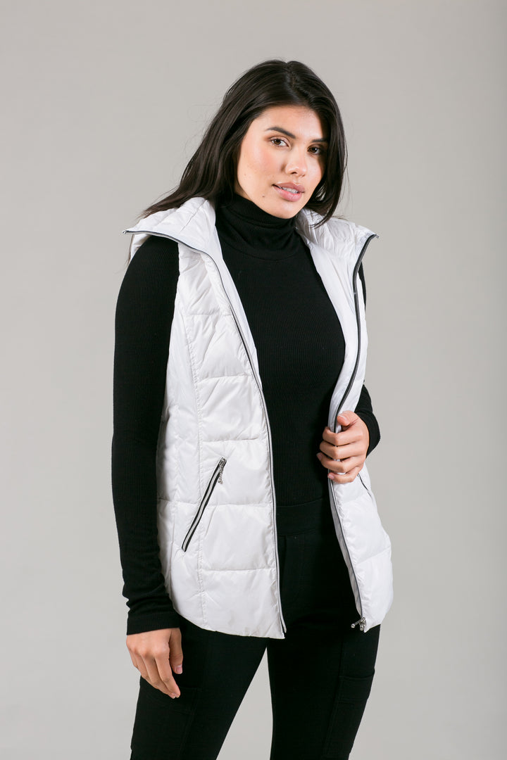 Short Hooded Quilted Vest