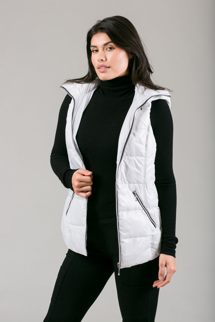 Short Hooded Quilted Vest