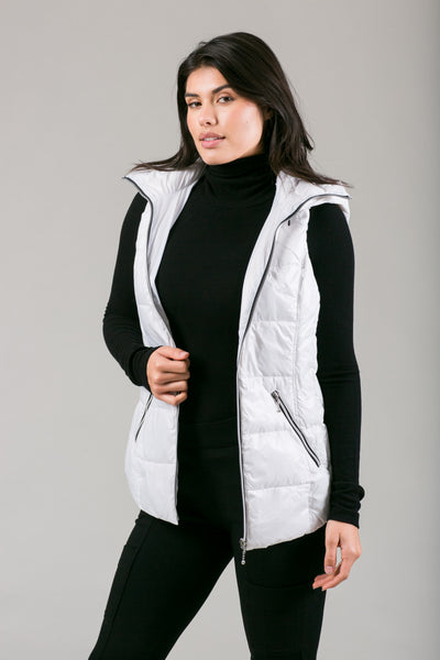 Short Hooded Quilted Vest